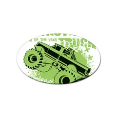 Monster Truck Illustration Green Car Sticker Oval (10 Pack) by Sarkoni