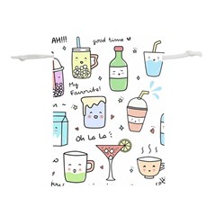 Drinks Cocktails Doodles Coffee Lightweight Drawstring Pouch (m) by Apen