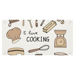 I Love Cooking Baking Utensils Knife Banner And Sign 6  X 3  by Apen