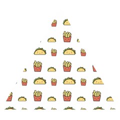 Fries Taco Pattern Fast Food Wooden Puzzle Triangle by Apen