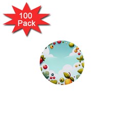 Fruits Sweet Papaya Orange Pattern 1  Mini Buttons (100 Pack)  by Ravend