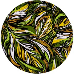 Foliage Pattern Texture Background Uv Print Round Tile Coaster by Ravend