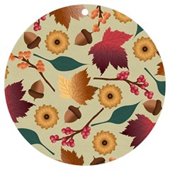 Autumn Leaves Colours Season Uv Print Acrylic Ornament Round by Ravend