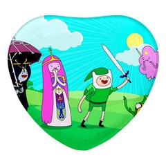 Adventure Time The Legend Of Zelda Parody Heart Glass Fridge Magnet (4 Pack) by Sarkoni