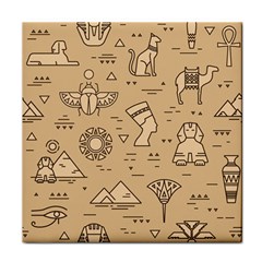 Egyptian Seamless Pattern Symbols Landmarks Signs Egypt Face Towel by Bedest