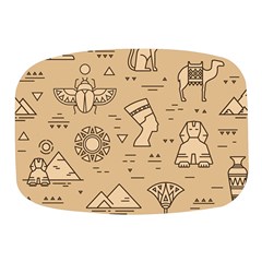 Egyptian Seamless Pattern Symbols Landmarks Signs Egypt Mini Square Pill Box by Bedest