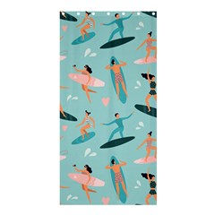 Beach Surfing Surfers With Surfboards Surfer Rides Wave Summer Outdoors Surfboards Seamless Pattern Shower Curtain 36  X 72  (stall)  by Bedest