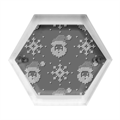 Santa Clauses Wallpaper Hexagon Wood Jewelry Box by artworkshop