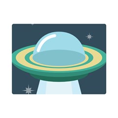 Illustration Ufo Alien  Unidentified Flying Object Premium Plush Fleece Blanket (mini) by Sarkoni