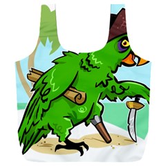 Parrot Hat Cartoon Captain Full Print Recycle Bag (xxxl) by Sarkoni