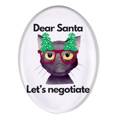 Cute Cat Glasses Christmas Tree Oval Glass Fridge Magnet (4 Pack) by Sarkoni