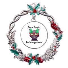 Cute Cat Glasses Christmas Tree Metal X mas Wreath Holly Leaf Ornament by Sarkoni