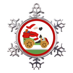 Christmas Santa Claus Metal Large Snowflake Ornament by Sarkoni