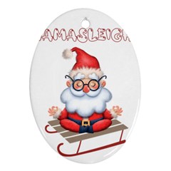 Santa Glasses Yoga Chill Vibe Ornament (oval) by Sarkoni