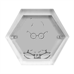 Santa Glasses Yoga Chill Vibe Hexagon Wood Jewelry Box by Sarkoni
