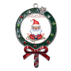 Santa Glasses Yoga Chill Vibe Metal X mas Lollipop With Crystal Ornament by Sarkoni