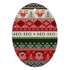 Ugly Sweater Merry Christmas  Ornament (oval) by artworkshop