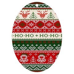 Ugly Sweater Merry Christmas  Uv Print Acrylic Ornament Oval by artworkshop