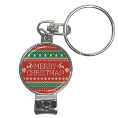 Merry Christmas  Pattern Nail Clippers Key Chain by artworkshop