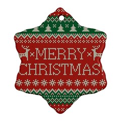 Merry Christmas  Pattern Ornament (snowflake) by artworkshop