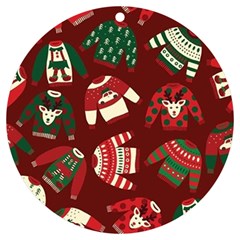 Ugly Sweater Wrapping Paper Uv Print Acrylic Ornament Round by artworkshop