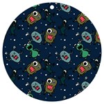 Monster Alien Pattern Seamless Background UV Print Acrylic Ornament Round Front