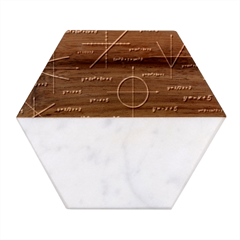 Abstract Math Pattern Marble Wood Coaster (hexagon)  by Hannah976