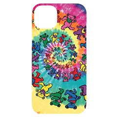 Grateful Dead Bears Tie Dye Vibrant Spiral Iphone 14 Plus Black Uv Print Case by Bedest