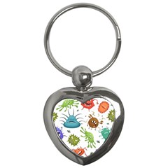 Dangerous Streptococcus Lactobacillus Staphylococcus Others Microbes Cartoon Style Vector Seamless P Key Chain (heart) by Ravend