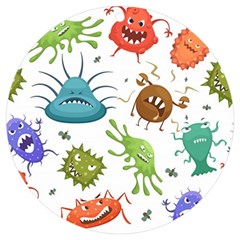 Dangerous Streptococcus Lactobacillus Staphylococcus Others Microbes Cartoon Style Vector Seamless P Uv Print Acrylic Ornament Round by Ravend