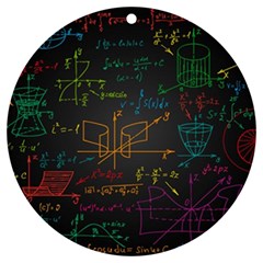 Mathematical Colorful Formulas Drawn By Hand Black Chalkboard Uv Print Acrylic Ornament Round by Ravend