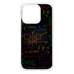 Mathematical Colorful Formulas Drawn By Hand Black Chalkboard Iphone 14 Pro Tpu Uv Print Case by Ravend