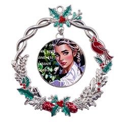 Love Quotes Design Metal X mas Wreath Holly Leaf Ornament by TShirt44