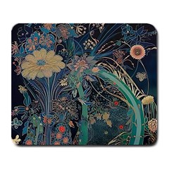 Vintage Peacock Feather Large Mousepad by Jatiart