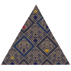 Pattern Flower Design Wooden Puzzle Triangle by Ravend