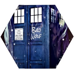 Bad Wolf Tardis Doctor Who Wooden Puzzle Hexagon by Cendanart