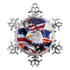 United States Of America Images Independence Day Metal Large Snowflake Ornament by Ket1n9