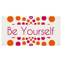 Be Yourself Pink Orange Dots Circular Banner And Sign 4  X 2  by Ket1n9