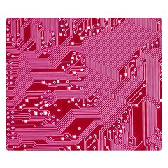 Pink Circuit Pattern Premium Plush Fleece Blanket (small) by Ket1n9