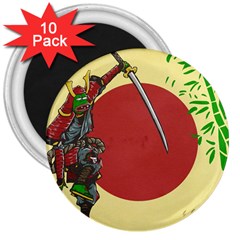 Meme Samurai Artwork Japaneses 3  Magnets (10 Pack)  by Cendanart