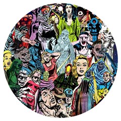 Vintage Horror Collage Pattern Uv Print Acrylic Ornament Round by Ket1n9