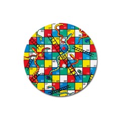 Snakes And Ladders Magnet 3  (round) by Ket1n9
