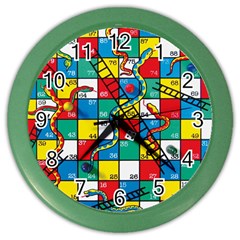 Snakes And Ladders Color Wall Clock by Ket1n9