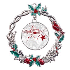 Christmas Star Snowflake Metal X mas Wreath Holly Leaf Ornament by Ket1n9