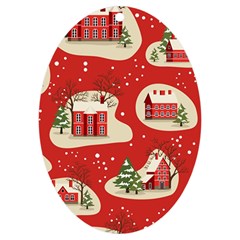 Christmas New Year Seamless Pattern Uv Print Acrylic Ornament Oval by Ket1n9