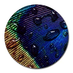 Peacock Feather Retina Mac Round Mousepad by Ket1n9