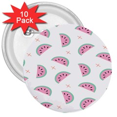 Seamless Background With Watermelon Slices 3  Buttons (10 Pack)  by Ket1n9