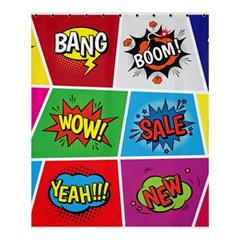 Pop Art Comic Vector Speech Cartoon Bubbles Popart Style With Humor Text Boom Bang Bubbling Expressi Shower Curtain 60  X 72  (medium)  by Hannah976