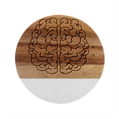 Brain Mind Psychology Idea Drawing Marble Wood Coaster (round) by Ndabl3x