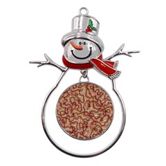 Mind Brain Thought Mental Metal Snowman Ornament by Paksenen